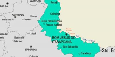 Kaart van Bom Jesus do Itabapoana gemeente