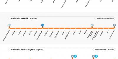Kaart van de BRT TransCarioca - Stations