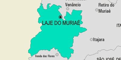 Kaart van Laje doen Muriaé gemeente