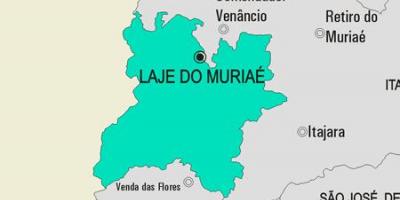 Kaart van Laje doen Muriaé gemeente