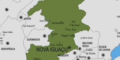 Kaart van Nova Iguaçu gemeente