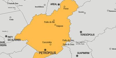 Kaart van Petrópolis gemeente
