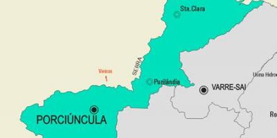 Kaart van Porciúncula gemeente