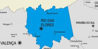 Kaart van Rio das het ostras gemeente