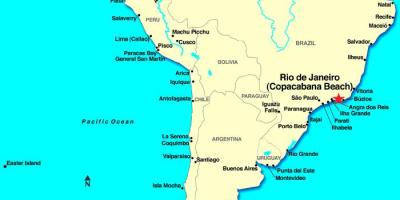 Kaart van Rio de Janeiro in Zuid-Amerika