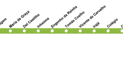 Kaart van Rio de Janeiro, bus en metro Lijn 2 (groen)