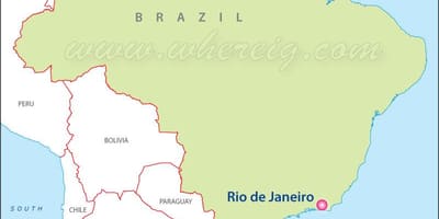 Kaart van Rio de Janeiro in Brazilië