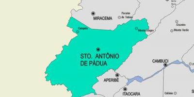 Kaart van Santo Antônio de Pádua gemeente