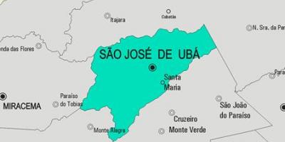 Kaart van São José de Ubá gemeente