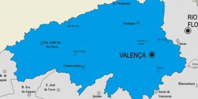 Kaart van Valença gemeente